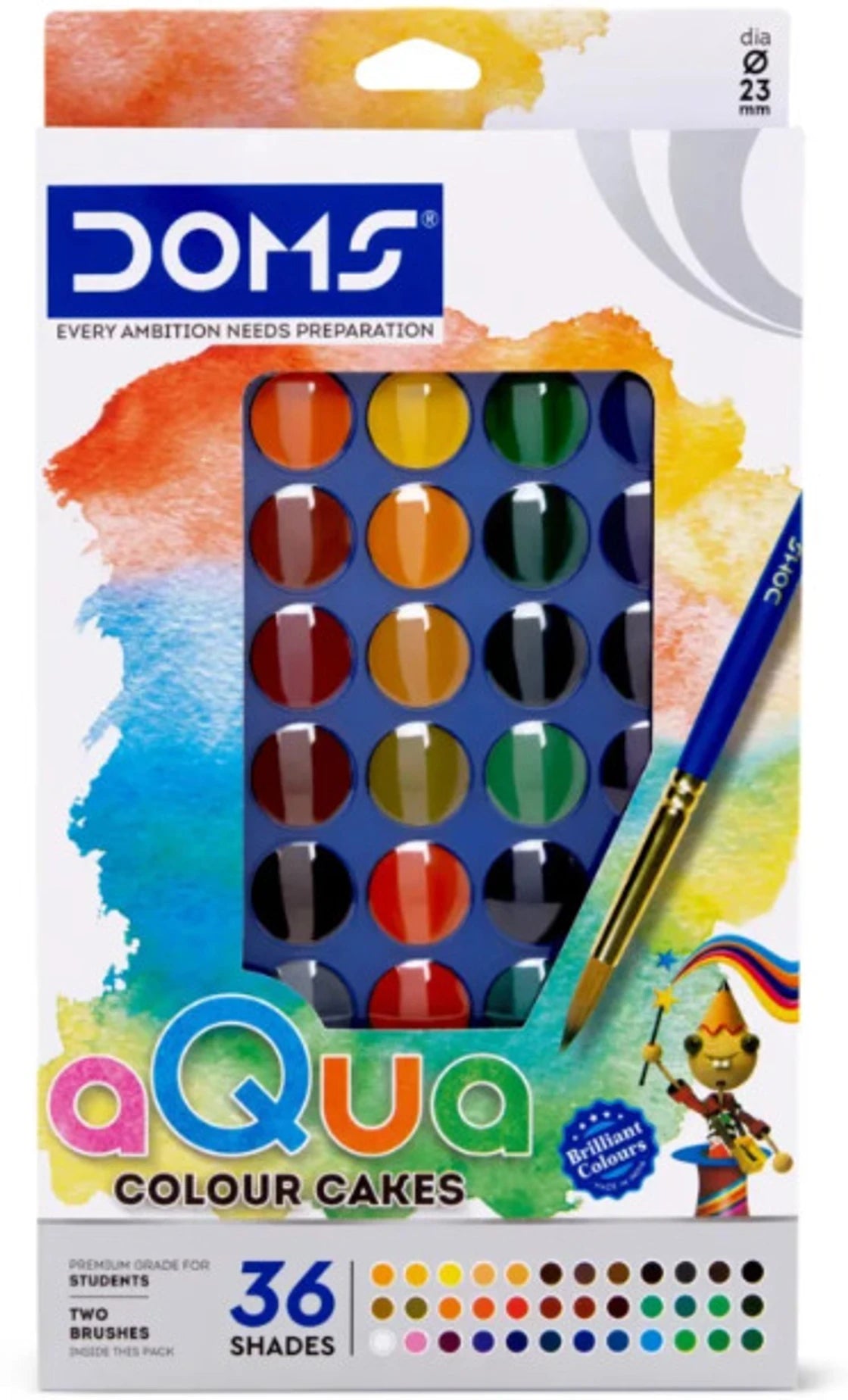 DOMS AQUA COLOUR CAKES 36 SHADES (15 nn)