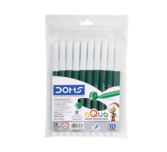 DOMS SKETCH FINE WATER COLOUR 10 PEN GREEN front view