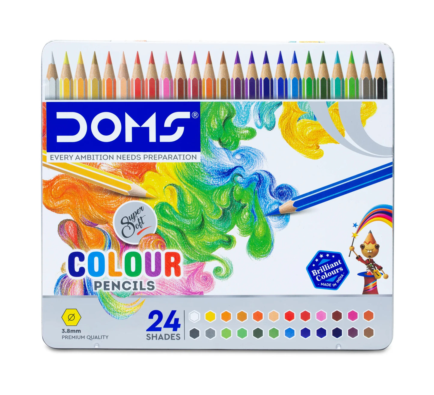 DOMS Colour Pencils Flat Tin