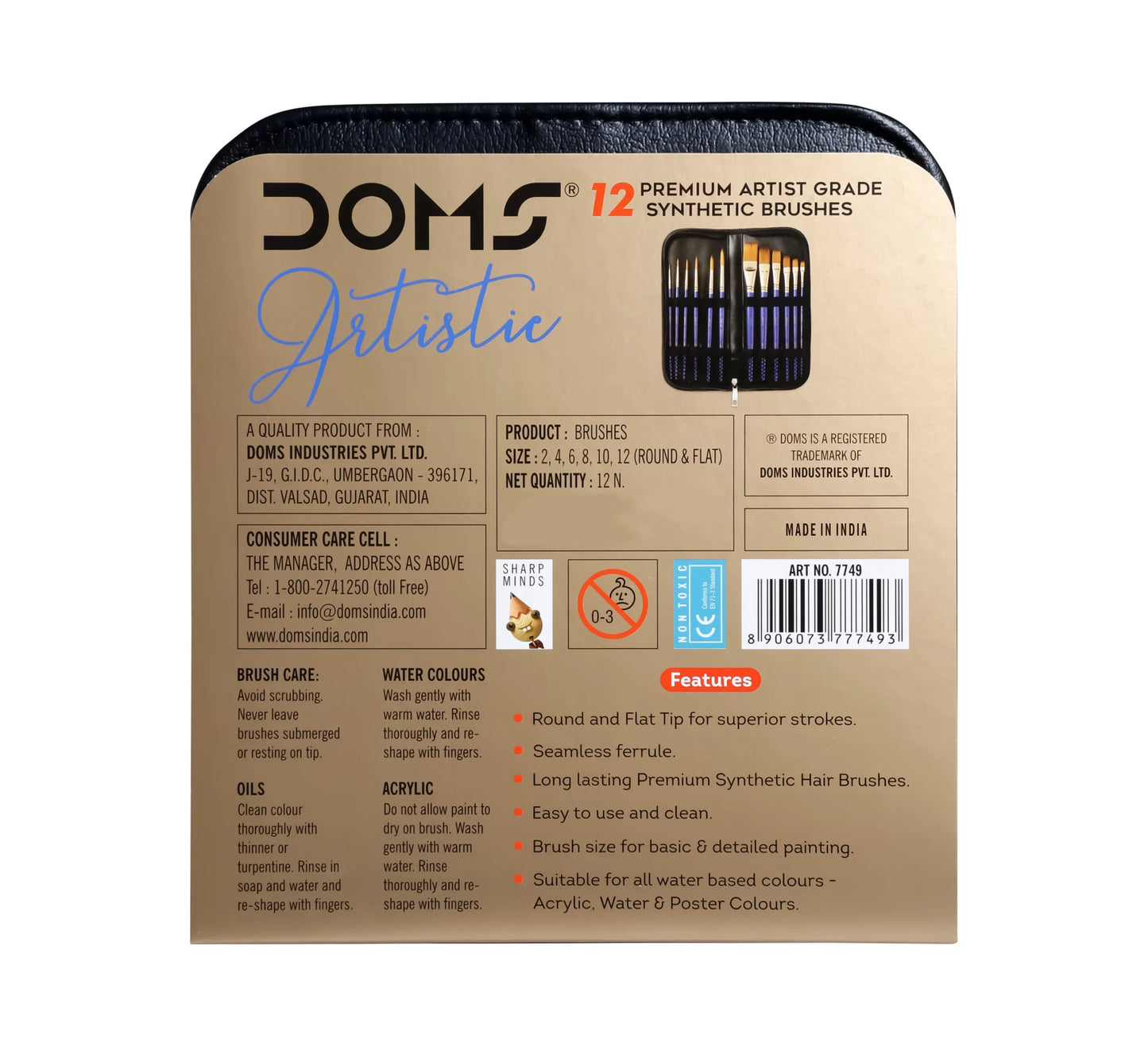 DOMS Artistic Brush Zip Case
