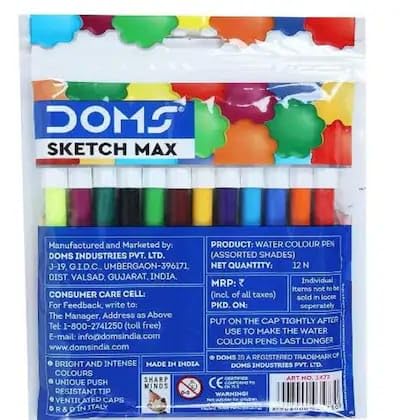 DOMS SKETCH FINE WATER CLR PEN 12 SHADES