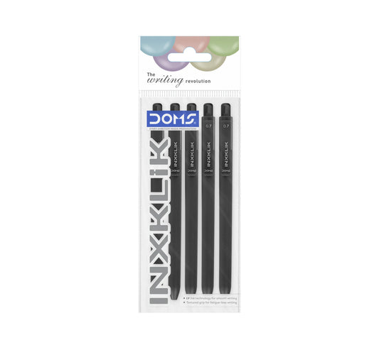 DOMS INXKLIK BALL PEN BLACK 5 PCS POUCH