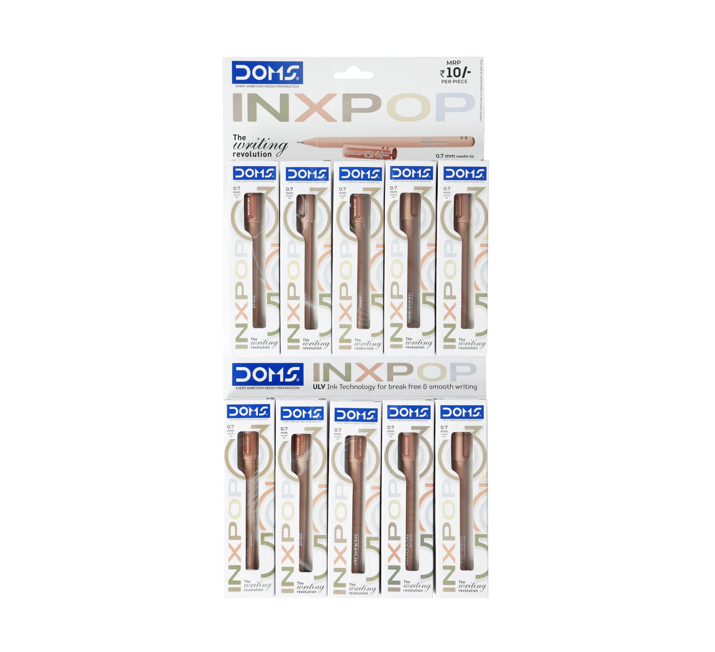 DOMS INXPOP BALL PEN BLUE 10 PCS PACK