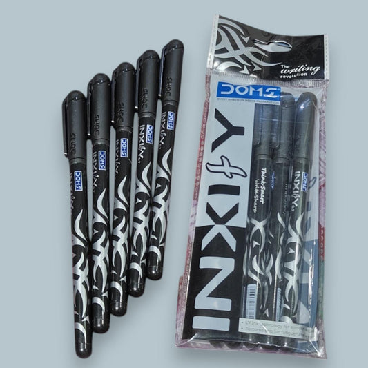 DOMS INXIFY SOFTY BALL PEN BLACK 5 PCS POUCH