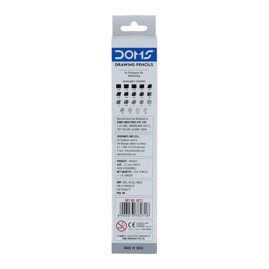 DOMS DRAWING PENCIL 6H 10 PCS PACK