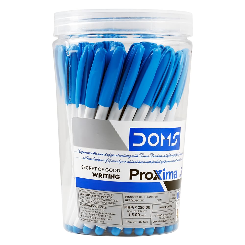 DOMS PROXIMA BALL PEN BLUE 50 PCS JAR