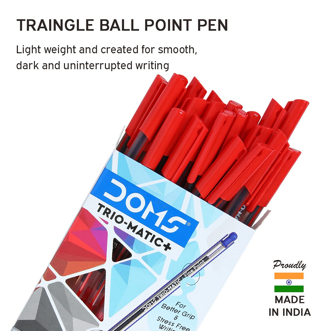 DOMS DF TRIO-MATIC+PEN RED 20 PCS