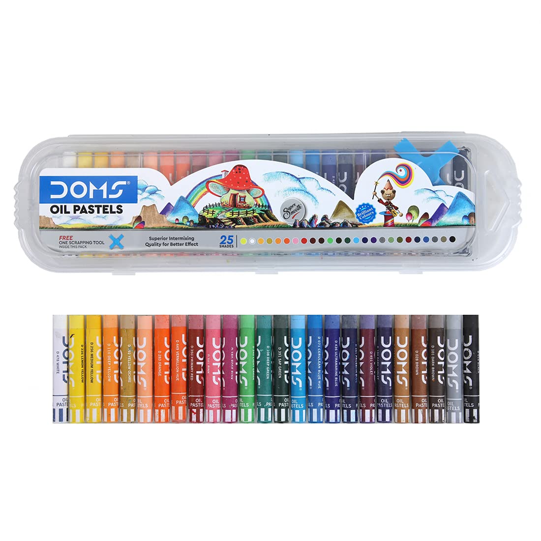 DOMS OIL PASTEL 25 SHADES PLASTIC PACK