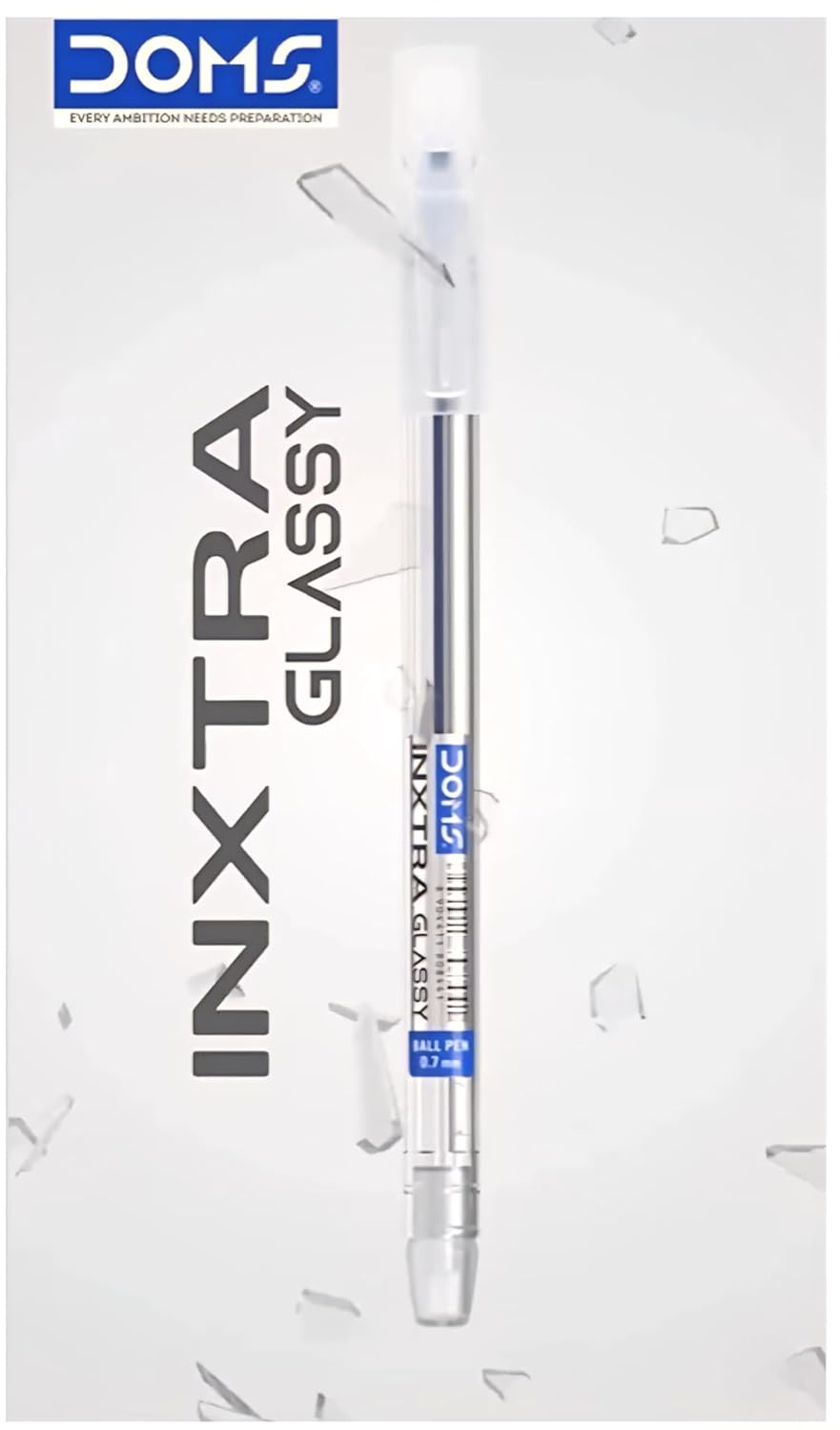 DOMS INXTRA GLASSY BALL PEN BLUE 5 PCS PACK