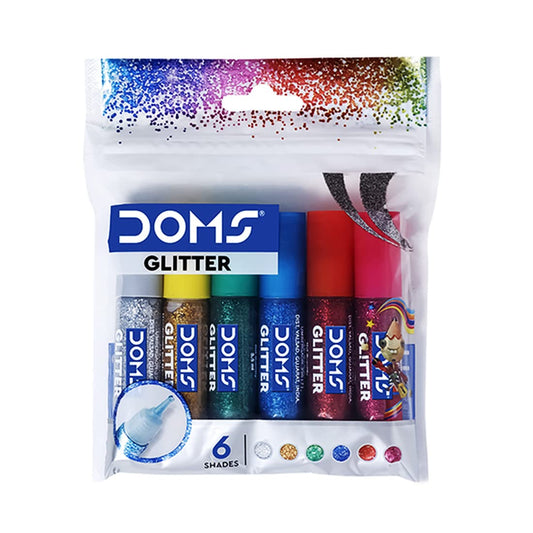 DOMS GLITTER GLUE 10 ML 6 SHADES front view