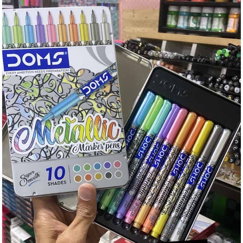DOMS METALIC MARKER PEN 10 PCS PACK
