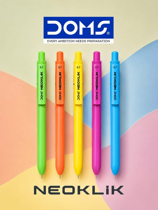 DOMS NEOKLIK BALL PEN BLUE 5 PCS POUCH