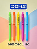 DOMS NEOKLIK BALL PEN BLUE 5 PCS POUCH