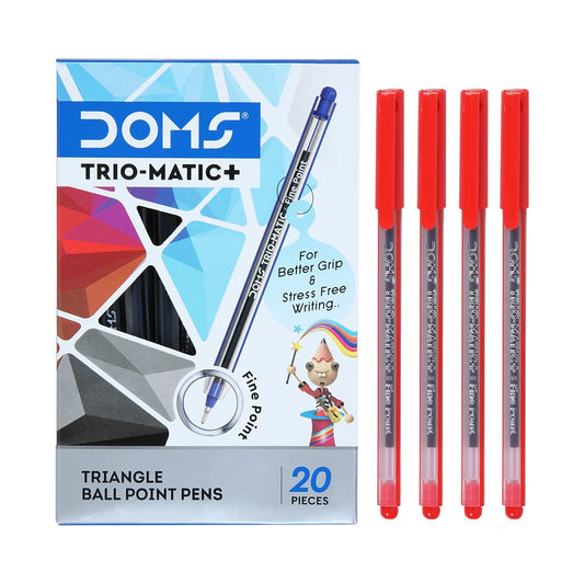 DOMS DF TRIO-MATIC+PEN RED 20 PCS
