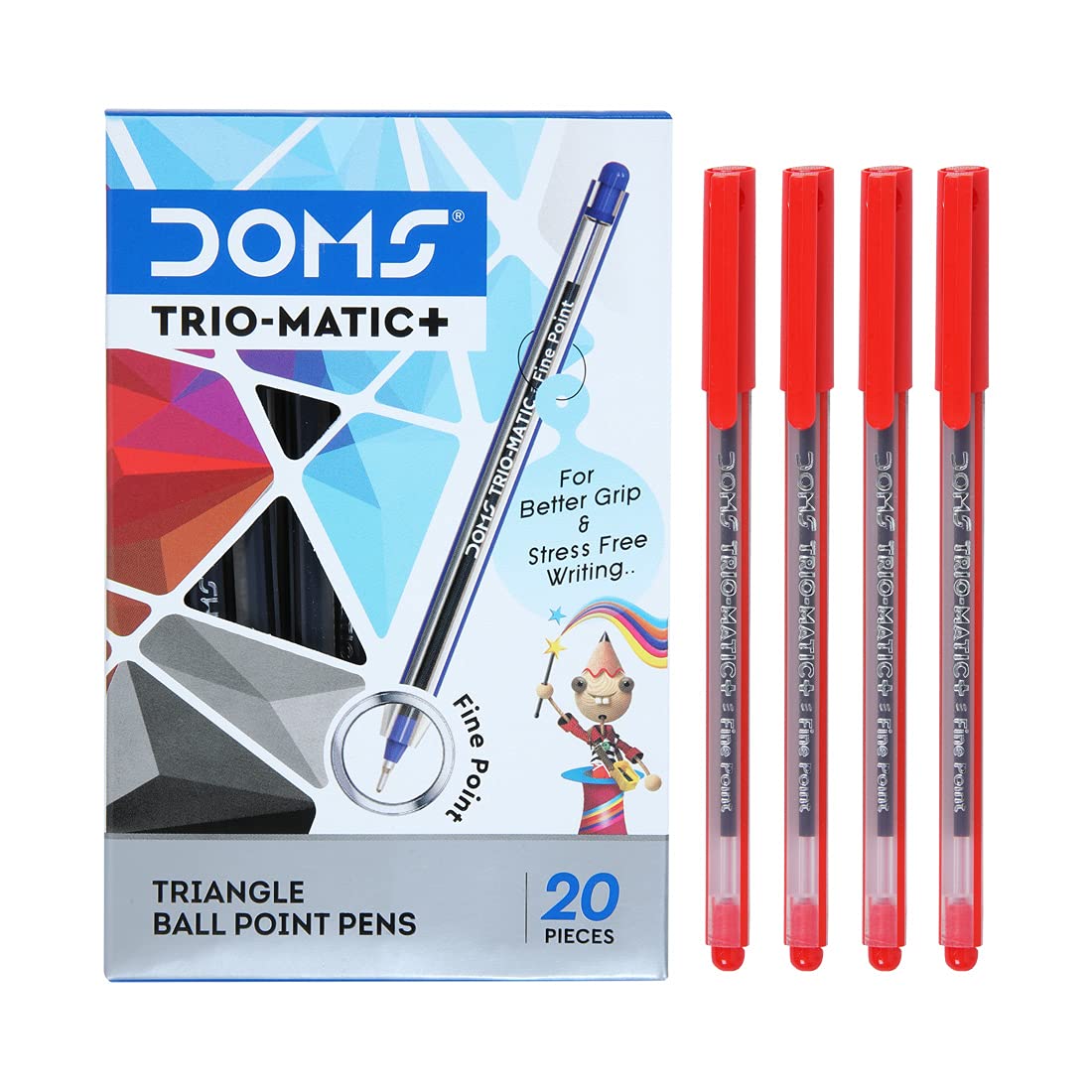 DOMS Trigno Ball Pen Red – 20 PCS Pack
