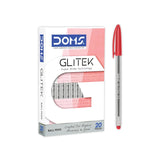 DOMS GLITEK BALL PEN RED 20 PCS PACK