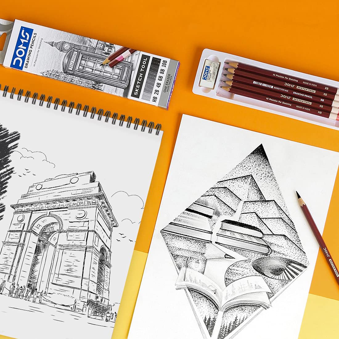 DOMS DRAWING PENCIL 2B 10 PCS PACK