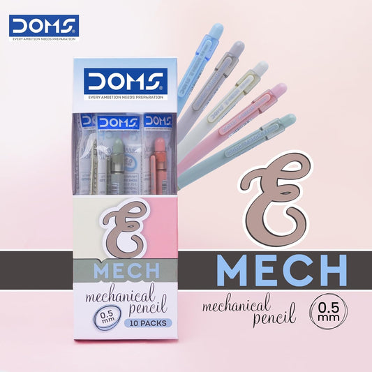 DOMS E MECH MECHANICAL PENCIL 0.5 MM 10 PCS PACK product packaging