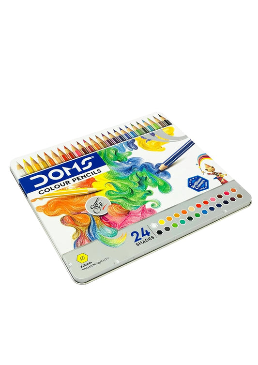 DOMS HSC 24 SHADES PENCIL TIN PACK product packaging