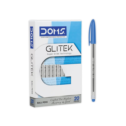 DOMS GLITEK BALL PEN BLUE 20 PCS PACK
