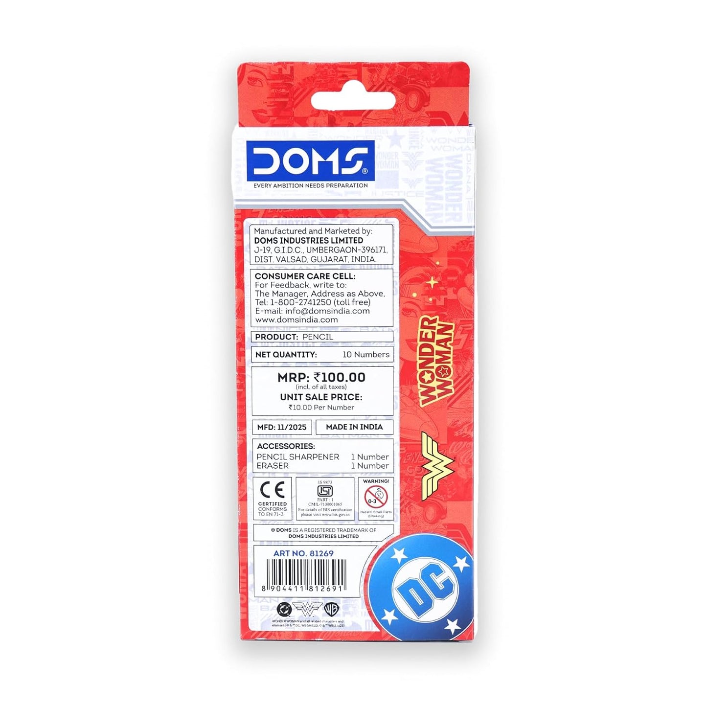 DOMS WONDER WOMAN PENCIL 10 PCS PACK