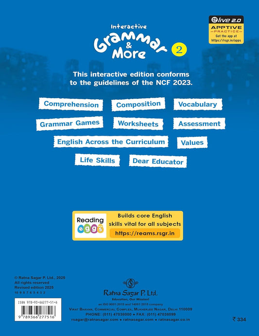 RATNA SAGAR INTERACTIVE GRAMMAR AND MORE CLASS 2