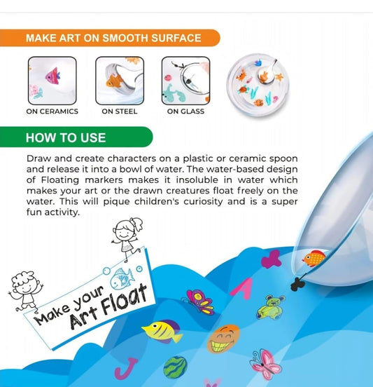DOMS Floating Markers 12 Shades assorted colour markers