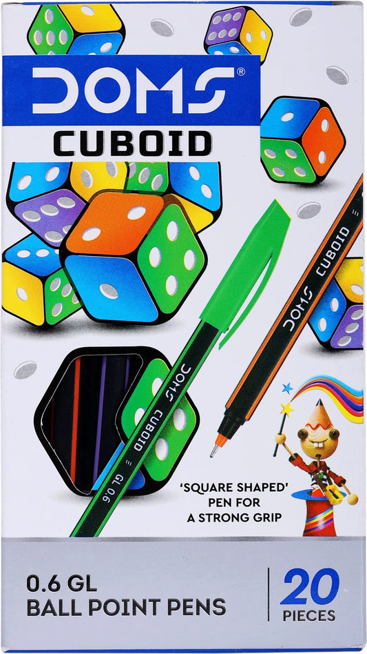 DOMS Cuboid DF Pen Blue – 20 PCS Pack