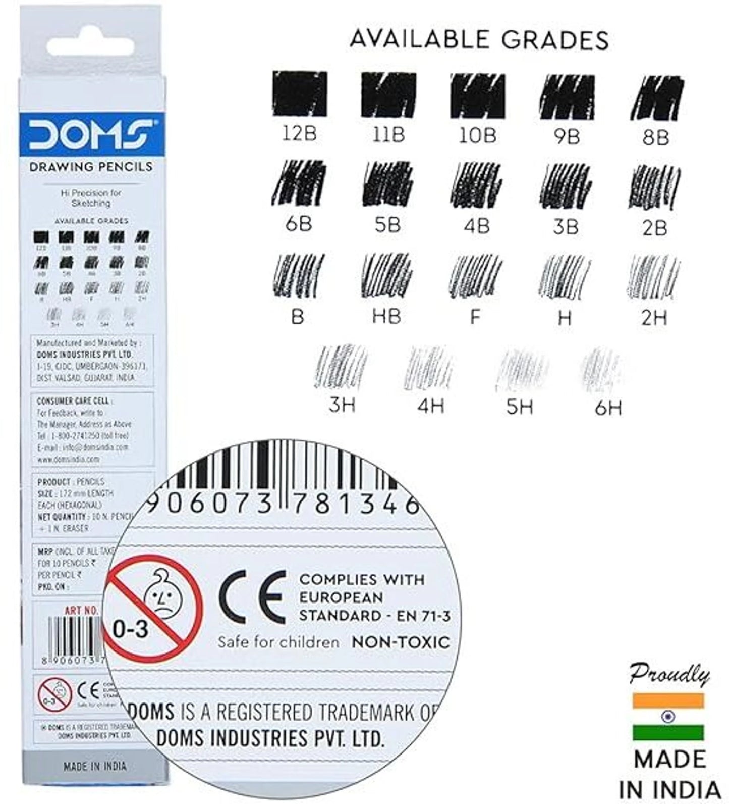 DOMS DRAWING PENCIL 5B 10 PCS PACK