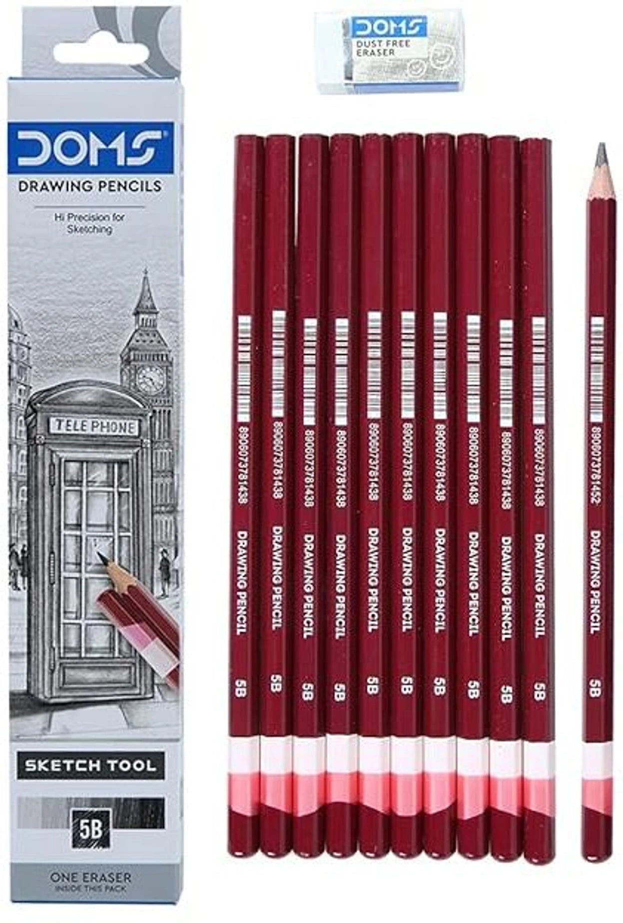 DOMS DRAWING PENCIL 5B 10 PCS PACK