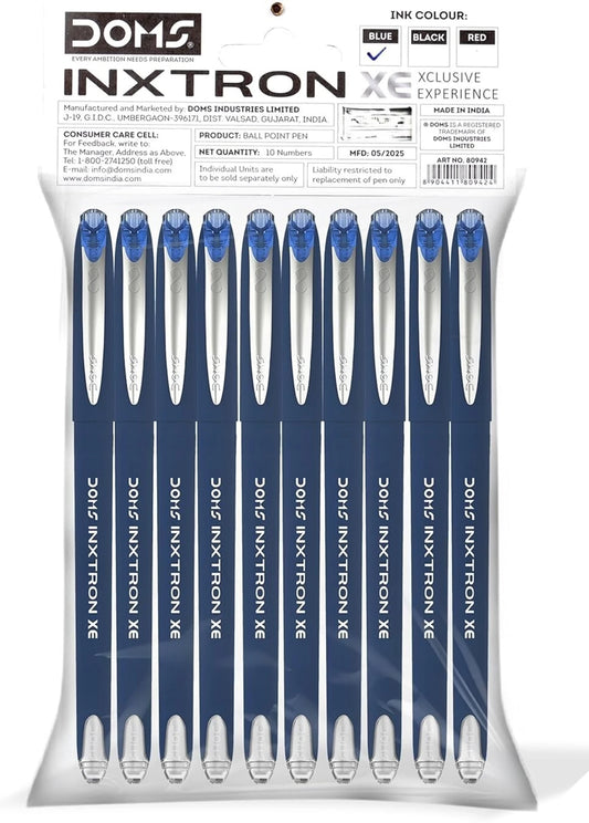 DOMS INXTRON XE BALLPEN BLUE 10 PCS PACK