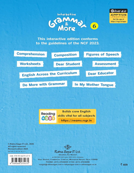 RATNA SAGAR INTERACTIVE GRAMMAR AND MORE CLASS 6