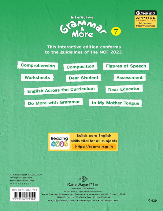 RATNA SAGAR INTERACTIVE GRAMMAR AND MORE CLASS 7
