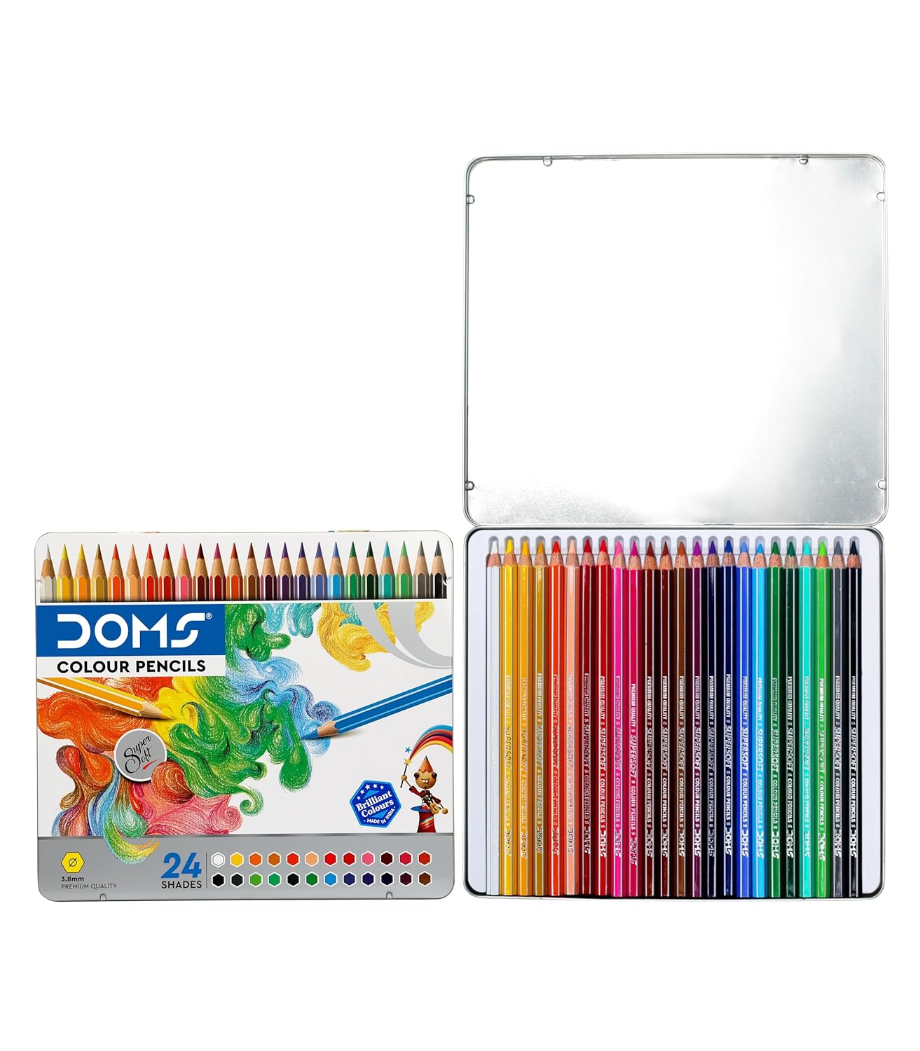 DOMS HSC 24 SHADES PENCIL TIN PACK