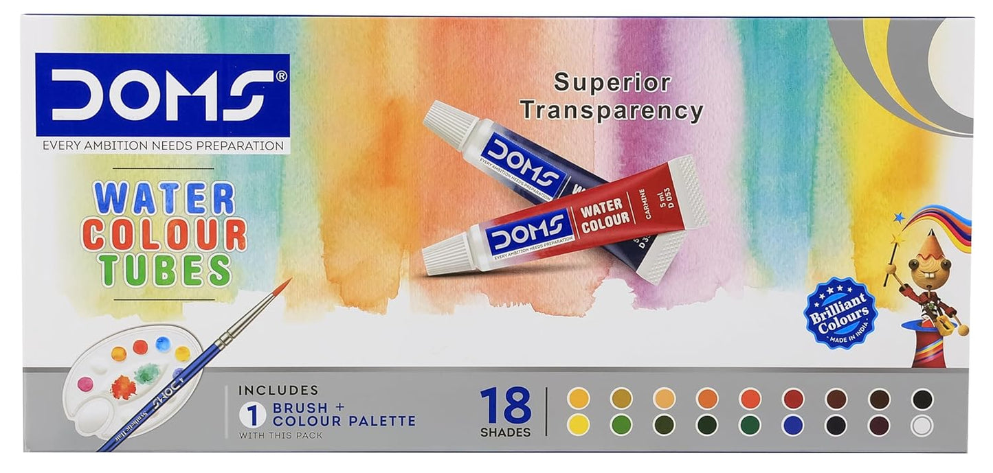 DOMS WATER COLOR TUBE 18 SHADES