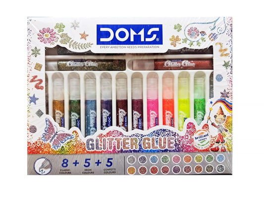 DOMS GLITTER GLUE 10 ML 18 SHADES front view