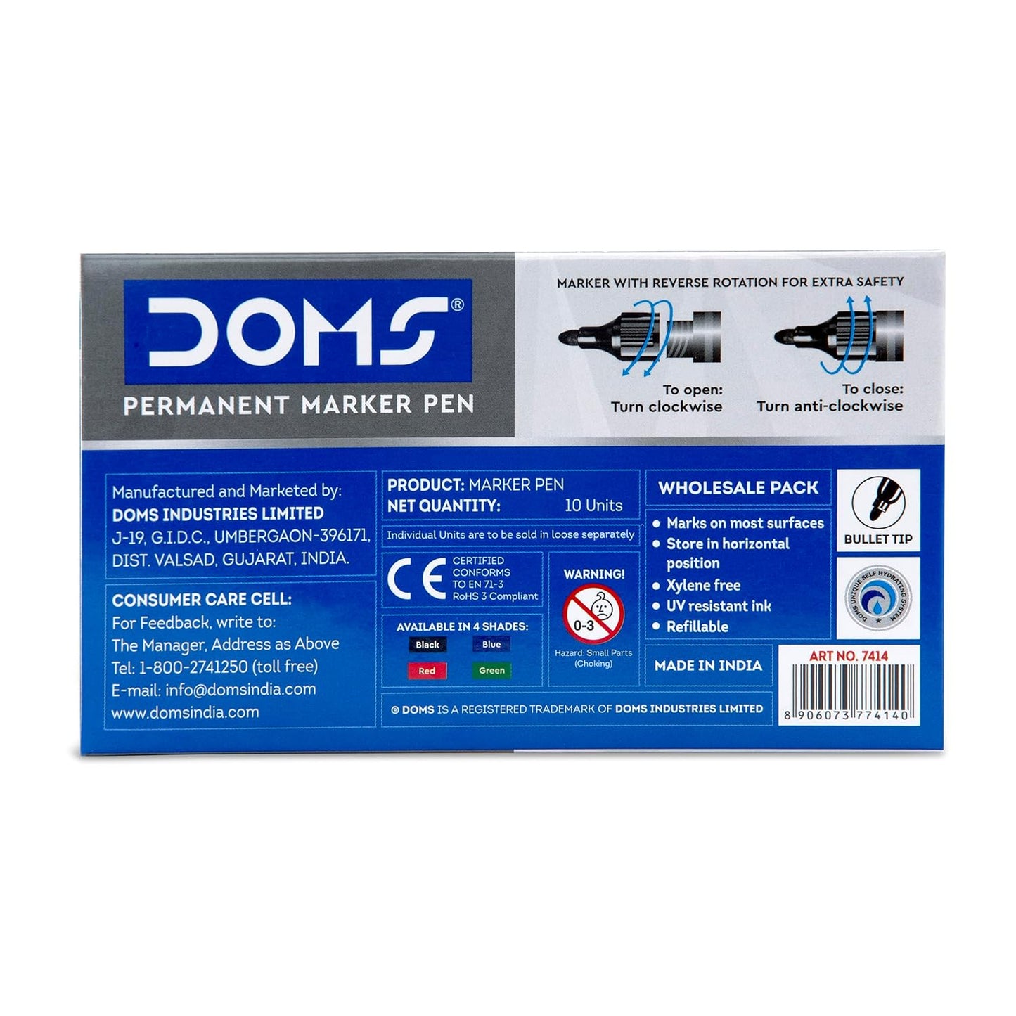 DOMS REFILO PERMANENT MARKER PEN BLACK 1 PCS