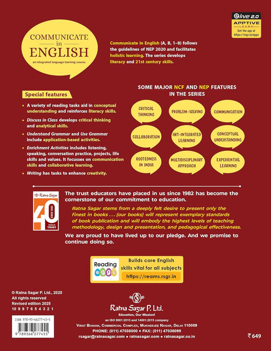 RATNA SAGAR – COMMUNICATE IN ENGLISH – CLASS 8