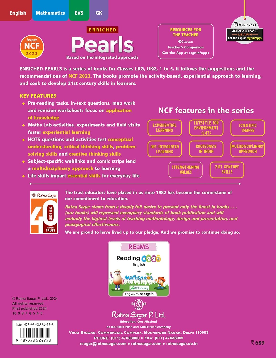 RATNA SAGAR – ENRICHED PEARLS – CLASS 1 (SEMESTER 1)