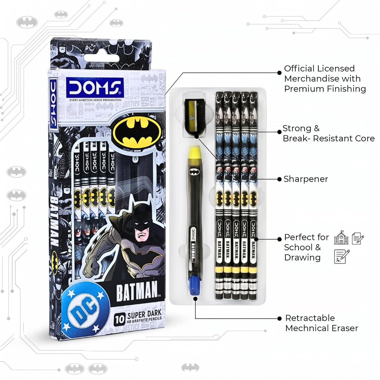 DOMS BATMAN PENCIL 10 PCS PACK