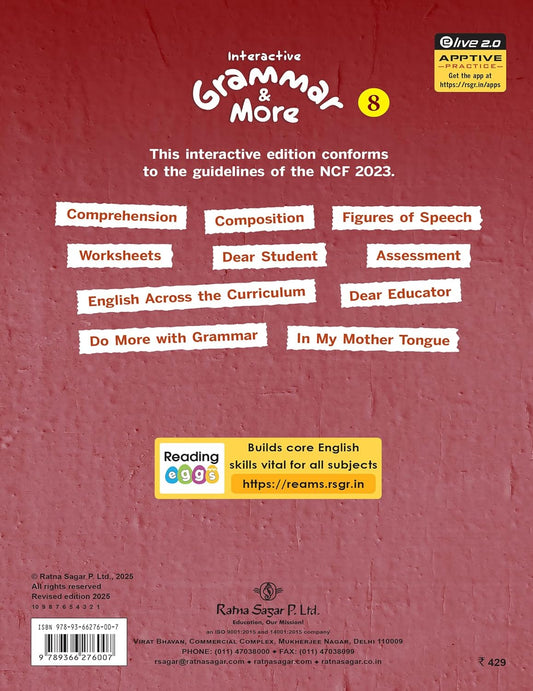 RATNA SAGAR INTERACTIVE GRAMMAR AND MORE CLASS 8