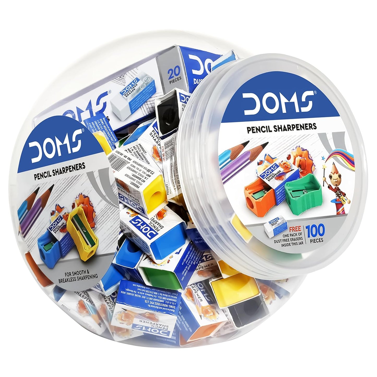 DOMS PENCIL SHARPENER 100 PCS JAR PACK
