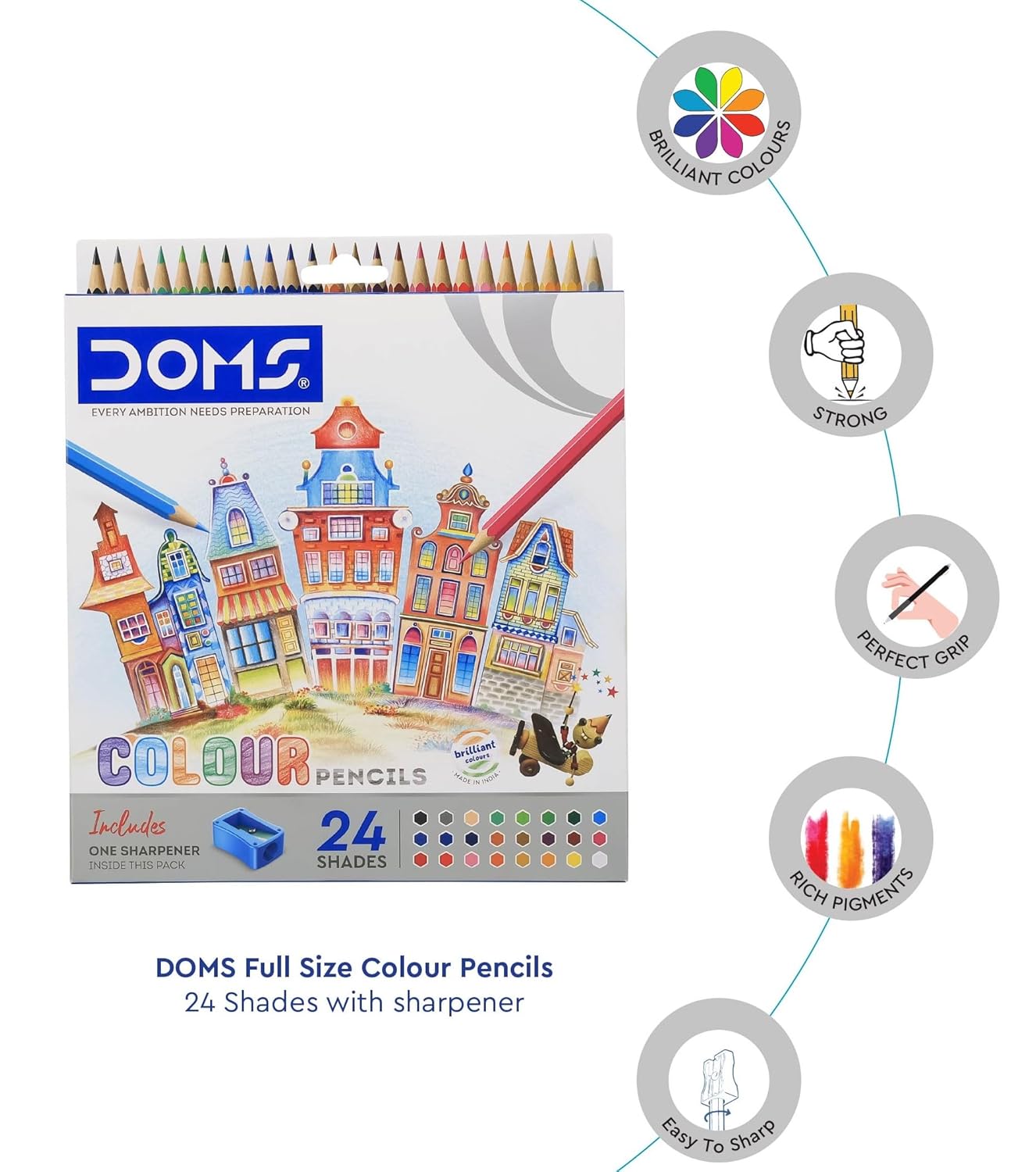 DOMS FSC 24 SHADES  COLOUR PENCIL