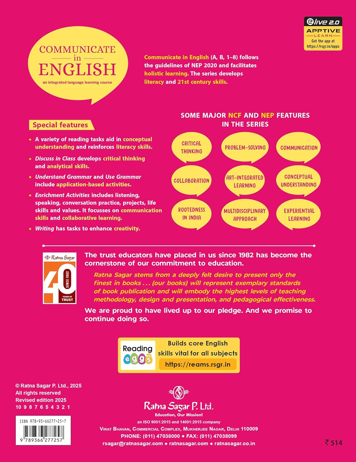 RATNA SAGAR COMMUNICATE IN ENGLISH CLASS 1