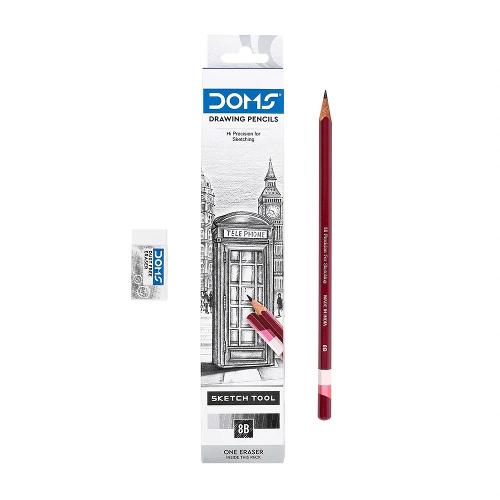 DOMS DRAWING PENCIL 8B 10 PCS PACK