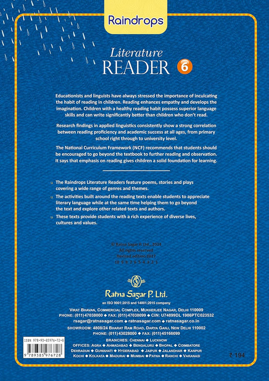 RATNA SAGAR – RAINDROPS LITERATURE READER – CLASS 6