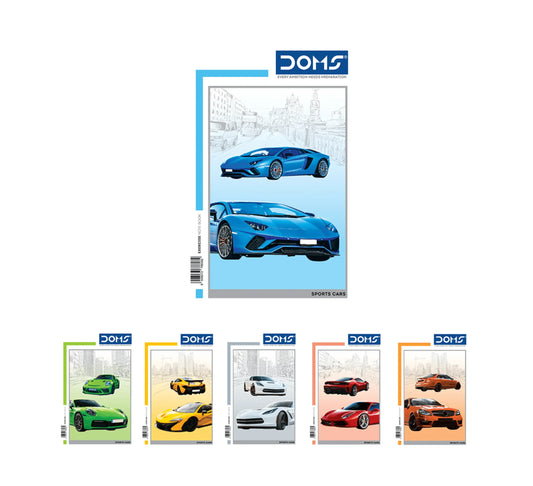 DOMS Unruled Notebook(Sports Cars Series)