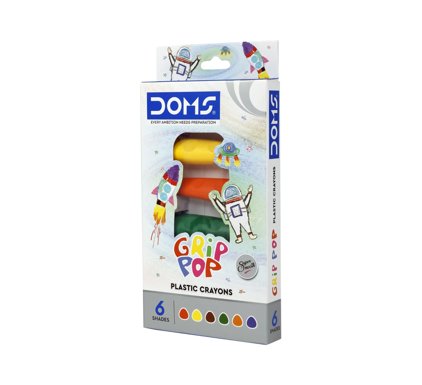 DOMS Grip pop plastic crayons