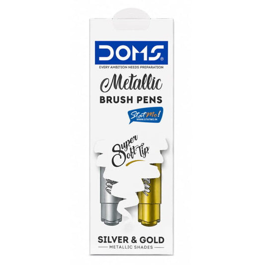 DOMS METALLIC BRUSH PEN SILVER & GOLD product packaging
