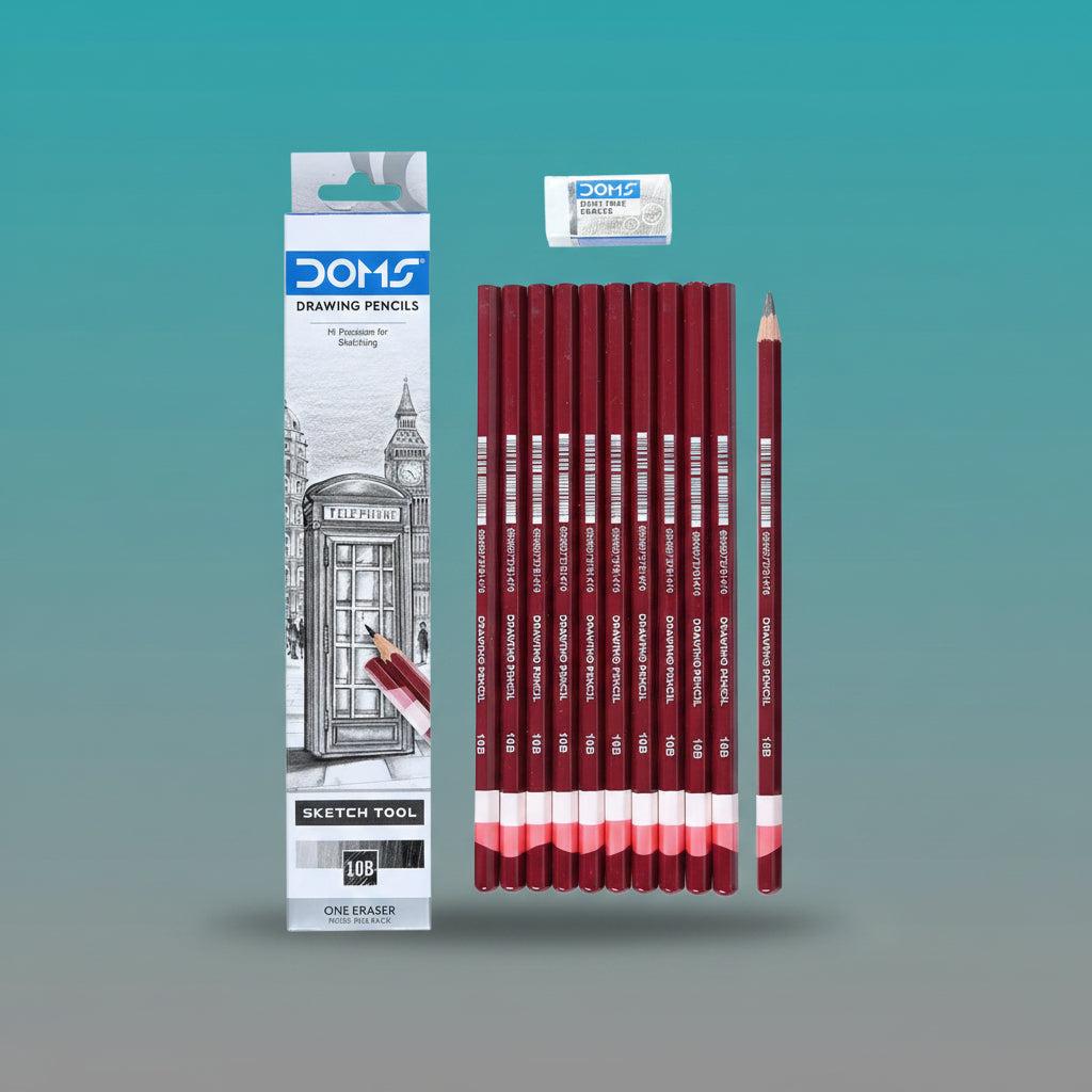 DOMS DRAWING PENCIL 10B 10 PCS PACK